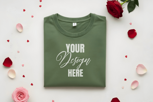 Download Flat Lay Valenitne T-Shirt Mockup - Flat lay Collection