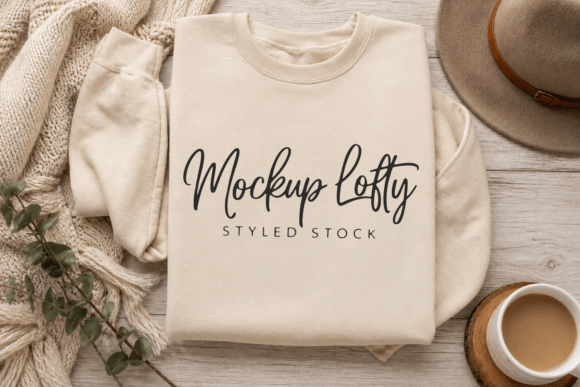 Download Gildan 18000 Sand Flat Lay Mockup - Flat lay Collection